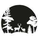 Wallsticker -  Skovsilhuette - rund