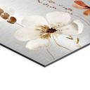 Geborsteld Alu-Dibond met goud-, zilver- & kopereffect - Tere aquarelbloemen