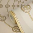 Versace ikke-vævet tapet I Love Baroque Medusa Circles Beige Gold elegant
