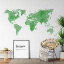 Wallsticker - Verdenskort Aquarel, grøn