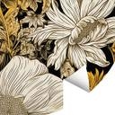 Tapet cirkel Blomsterpragt i okker - Jaszke - vliesetapet/selvklæbende non-woven tapet
