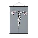 Póster de tela Banksy - Jesucristo con bolsas de la compra
