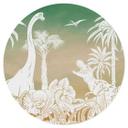 Vinilo decorativo Viaje de aventura a los dinosaurios - Ombre - Kikki Belle - Redondo