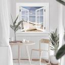 3D Wallsticker vindue firkantet - Strandidyl