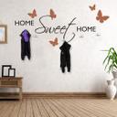Muursticker Home sweet Home (2-kleurig) incl. 5 haken