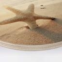 Cuadro de madera Estrella de mar centelleante en una playa solitaria - Redondo