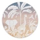 Rundt billede Jungleparadis med vilde dyr - Ombre - Kikki Belle – print på aluminium (Alu-Dibond)