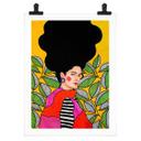 Plakat Woman with green and white leaves - Hülya