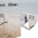 Fototapet med strand og havudsigt - rundt - vliesetapet/selvklæbende non-woven tapet