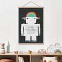 Tekstil plakat regnbuerobot Sleep Laugh Create - Treechild