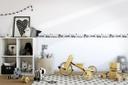 Tapet, non-woven Kids Walls hvid, grå