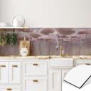 Keukenachterwand met lotusbloemen en zwaan in water in donkerroze - Ms Tiff
