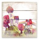 Cuadro de madera Blanz - La iglesia del pueblo - 40x41,5 cm
