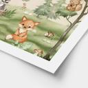 Póster infantil Lindos animales en el corazón del bosque - Oliver Robins