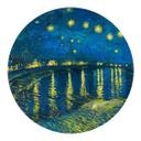 Sticker Mural rond van Gogh - Nuit étoilée 1888