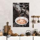 Geborsteld Alu-Dibond met goud-, zilver- & kopereffect - Barista Coffee - Pictufy Studio