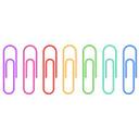 Wallsticker - Papirclips, farverige