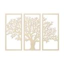 Decoración en madera árbol set 3 piezas - madera de álamo