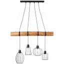 Pendelleuchte Karla, braun, 203 x 90 cm, Holz Pendellampe