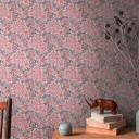 Papel pintado con zarcillos de flores y flores rojo púrpura - papel pintado no tejido de flores