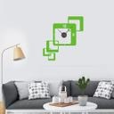 Wallsticker Retro Karo 2 Wanduhr - 82x90 cm