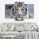 3 stykke lærredstryk Tiger Wild Animal sort og hvid
