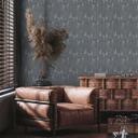 Papel pintado con textura de hojas en antracita - papel pintado no tejido para interiorismo moderno