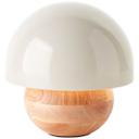 Tischleuchte Lorena, beige, 20,2 x 20 cm, Holz Pilzleuchte