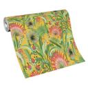 Papel pintado floral, papel pintado no tejido Erismann Martinique amarillo
