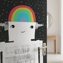 Dørfilm regnbuerobot Sleep Laugh Create - Treechild