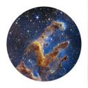 Póster Telescopio James Webb - Pilares de la Creación - Redondo
