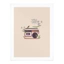 Póster Retro Radio floral - Frida Floral Studio