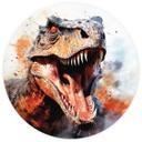 Fototapet Dinosaurer - T-Rex: De forhistoriske tiders vilde ansigt - Jaszke - Round - vliesetapet/se