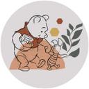 Selvklæbende non-woven tapet - Winnie Pooh Soulmate - 125 x 125 cm