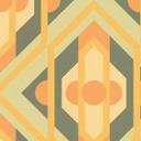 Papel pintado no tejido estilo retro verde amarillo - papel pintado motivo abstracto - papel pintado vintage