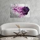 Canvasbillede, Lilla rosenblomster i murstenslook
