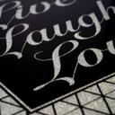 Wanddecoratie Live - Laugh - Love zilver glitter