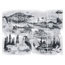 Azulejos Adhesivos paisajes en blanco y negro - lote de 12