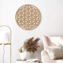 Decoración en madera Geometría Flor de la Vida - MDF Nature Round