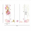 Fototapet til børneværelset SwingPrincess hvid pink - non-woven tapet Designwalls 2 - 2,55 x 3,5 m