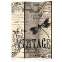 Screen room divider - Korrespondance i vintage stil, 3-delt