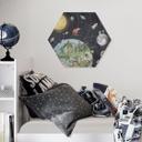 Wanddecoratie zonnestelsel met planeten en aarde - Ms Tiff - Alu-Dibond