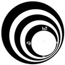 Wallsticker Retro Kreise Wanduhr - 97x97 cm