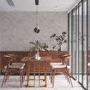 Blomstermønstret tapet i hør-look beige - sart blomsterdesign tapet hvid
