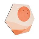Hexagon Dibond Harmonisk landskab orange - Kubistika