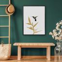 Plakat - Orara Studio - Hummingbird and Flower - gold plant