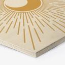 Houten Wanddecoratie zeshoek met gouden zonnestralen - KsanaKalpa