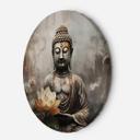 Rundt lærredsbillede Mediterende Buddha abstrakt