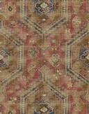 Fototapet vægmaleri med motiv vintage orientalsk tæppemønster i rød blå beige 2,7 x 2,12 m