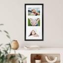 Cadre photo collage pour 3 photos - MDF noir - 23x46 cm